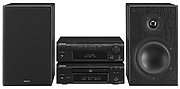 Denon D-F107 noir avec enceintes noires