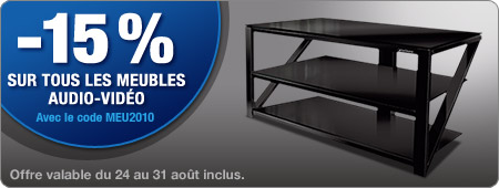 -15% sur tous les meubles TV-Vidéo