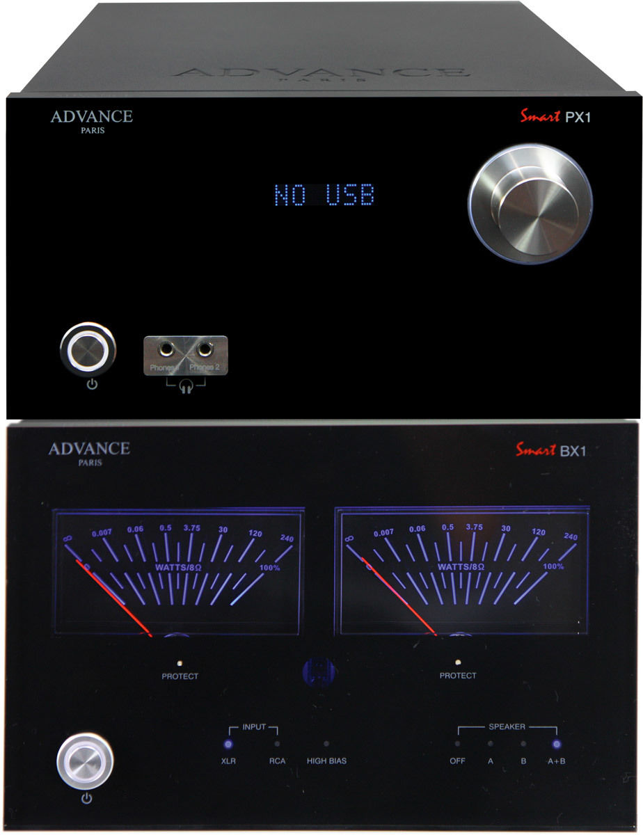 Amplis hi-fi stéréo Advance Paris PX1 + BX1 Noir