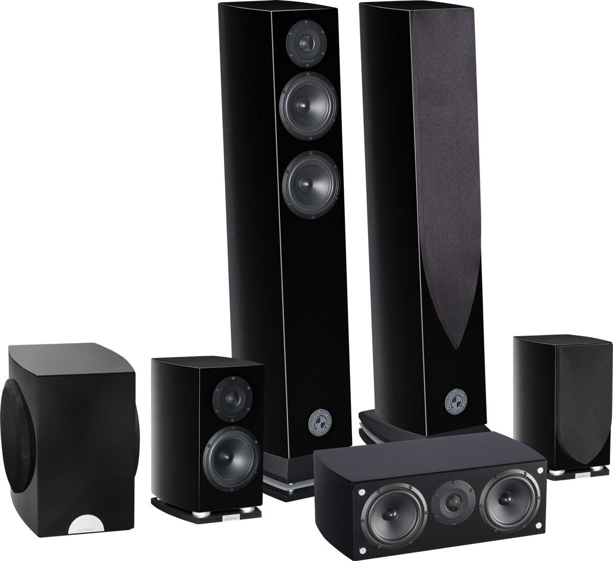 Packs d'enceintes grand spectacle Atohm GT2-HD System 5.1 Noir Laqué