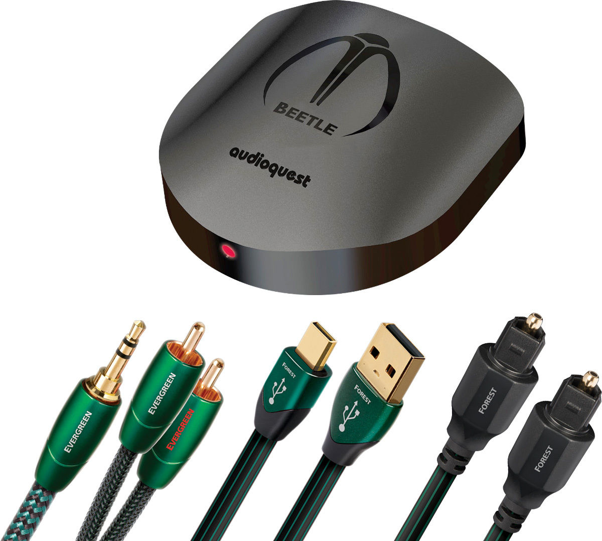 DAC Audio USB Audioquest Beetle Noir + 3 câbles (USB, optique, Jack/RCA)