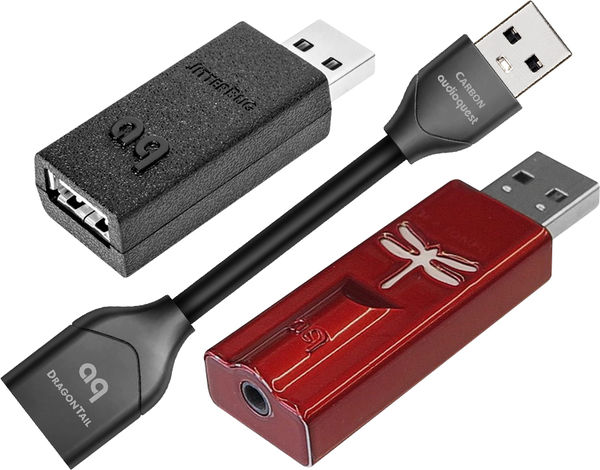 DAC Audio USB Audioquest DragonFly Red + DragonTail + JitterBug