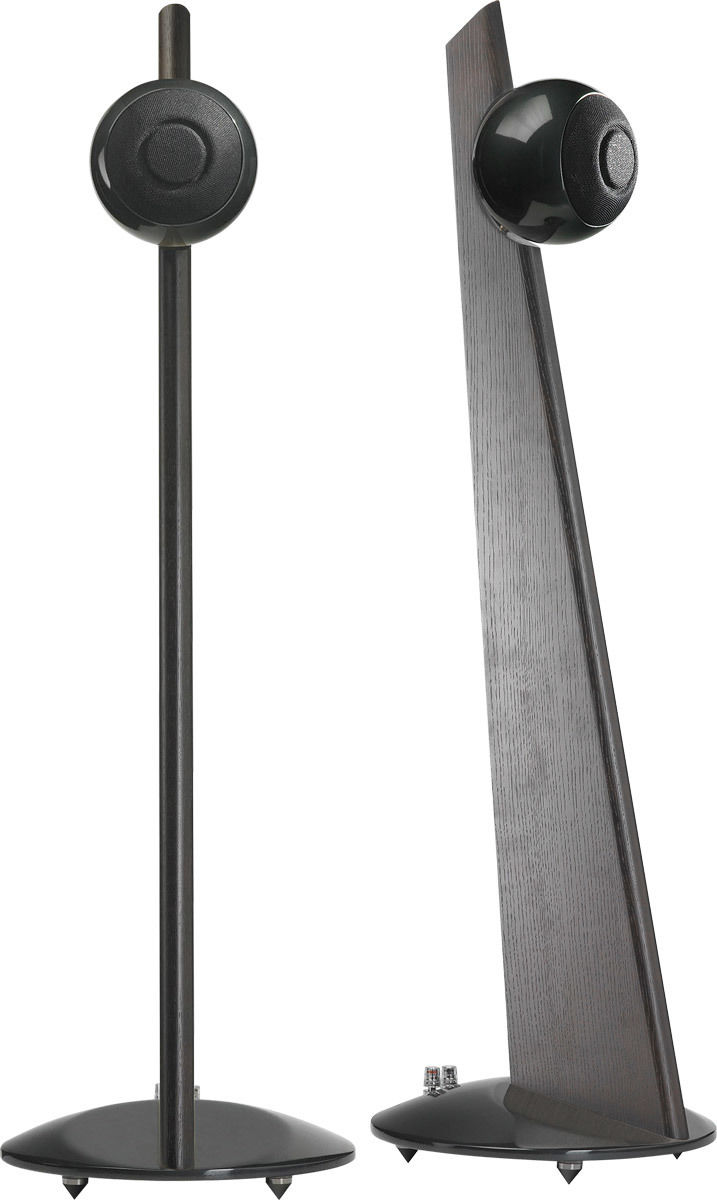 Enceintes colonne Cabasse iO2 Noir laqué sur pied wengué