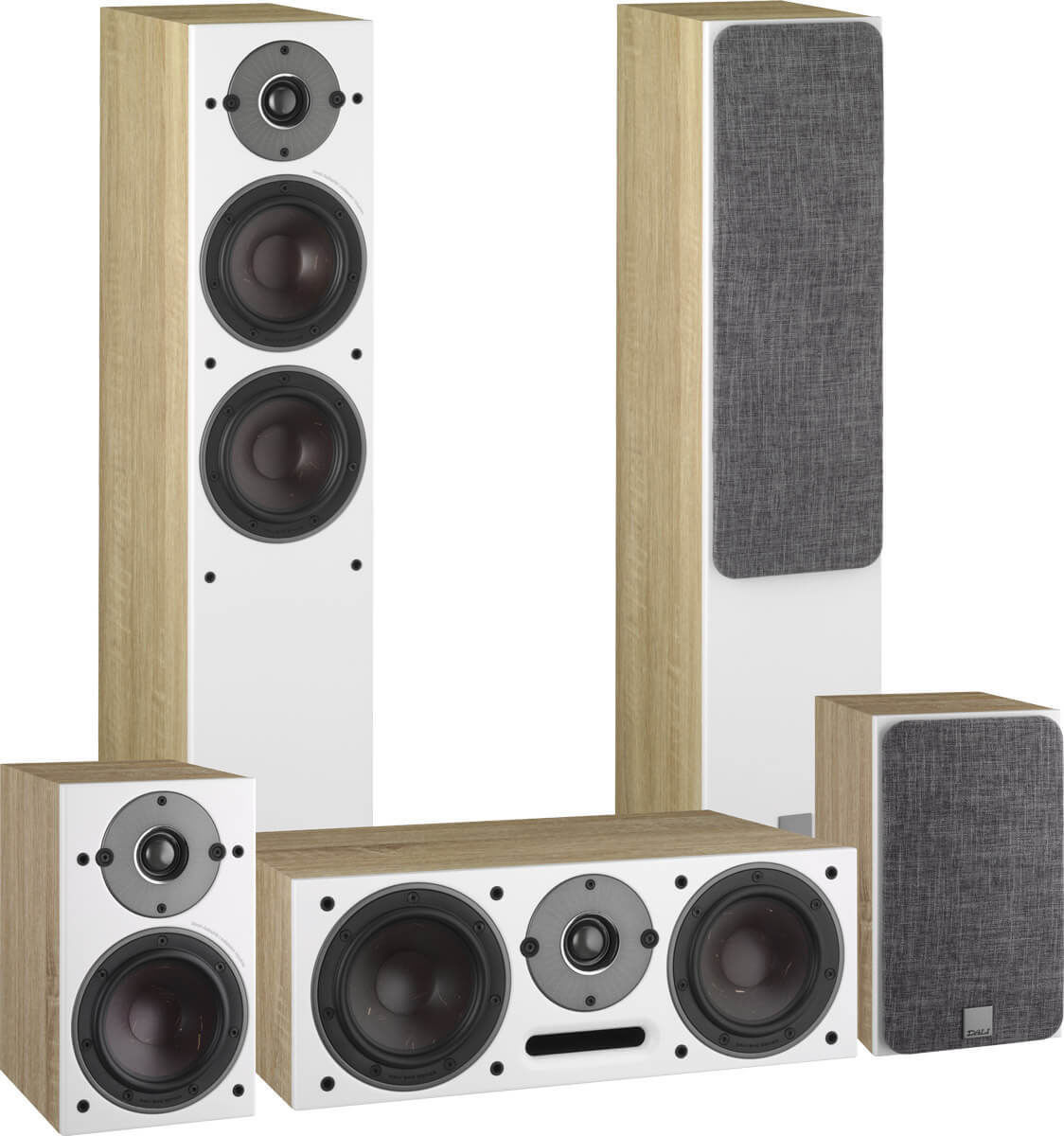 Packs d'enceintes grand spectacle Dali Oberon 5 HCM 5.0 Chêne Clair