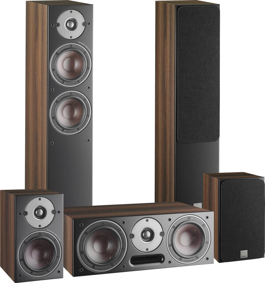 Packs d'enceintes grand spectacle Dali Oberon 5 HCM 5.0 Noyer Foncé