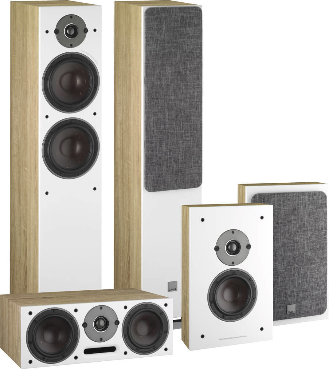 Packs d'enceintes grand spectacle Dali Oberon 7 HCM 5.0 Chêne Clair