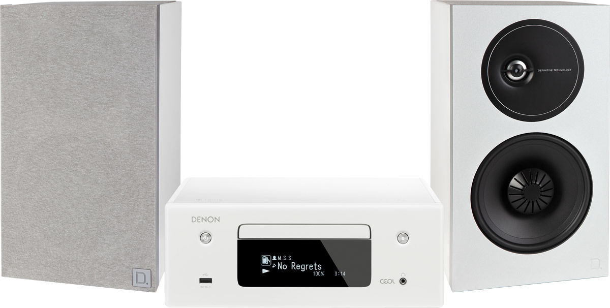 Chaînes composées Denon Ceol RCD-N10 + Demand D9 Blanc