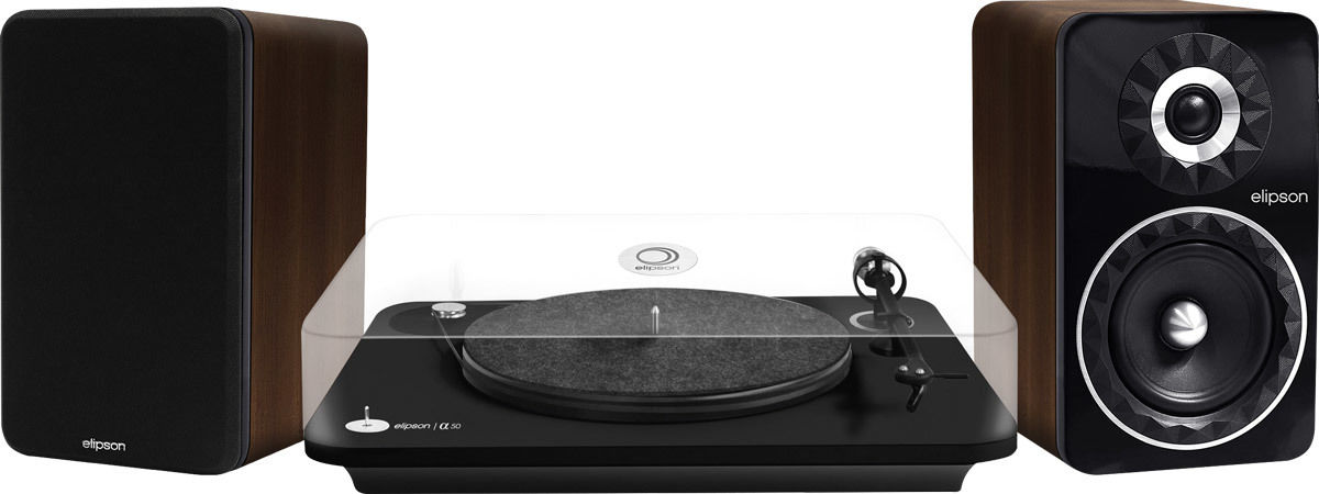 Chaînes vinyle Elipson Alpha 50 Noir mat + Prestige Facet 6B BT Noyer