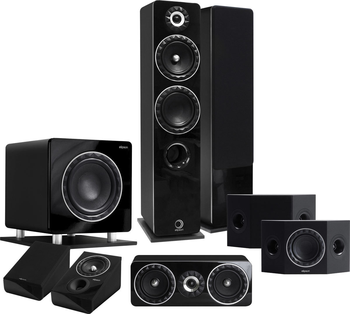 Packs d'enceintes grand spectacle Elipson Prestige Facet HCS 14F 5.1.2 Noir