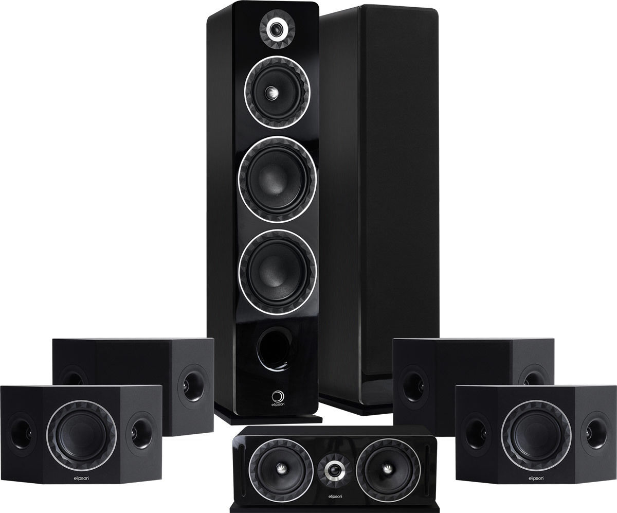 Packs d'enceintes grand spectacle Elipson Prestige Facet HCS 24F 7.0 Noir