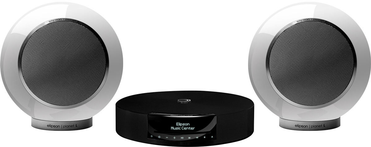 Chaînes composées Elipson Music Center BT HD Noir + Planet L Blanc (la paire) + Arran MC (2 x 1,5 m)