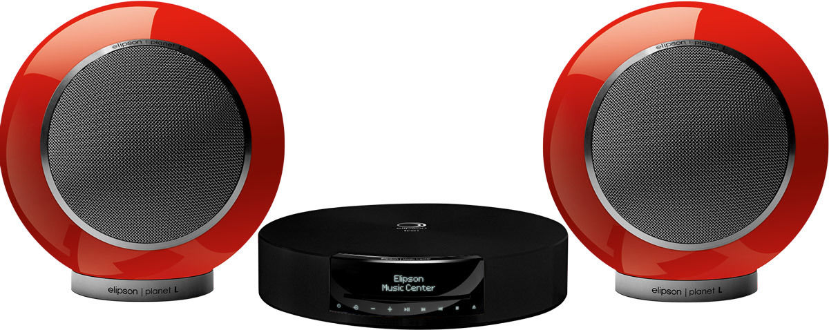 Chaînes composées Elipson Music Center BT HD Noir + Planet L Rouge (la paire) + Arran MC (2 x 1,5 m)