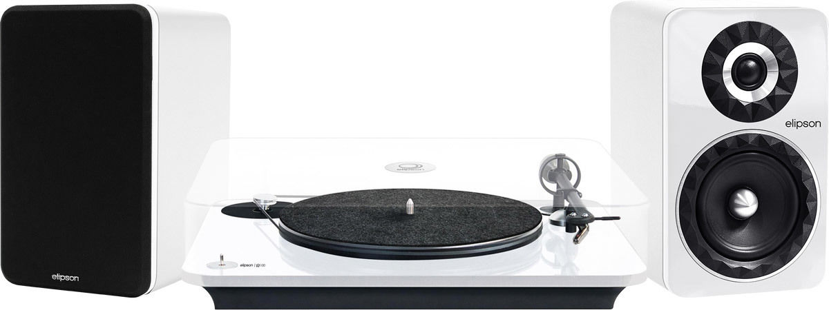 Chaînes vinyle Elipson Omega 100 Blanc laqué + Prestige Facet 6B BT Blanc