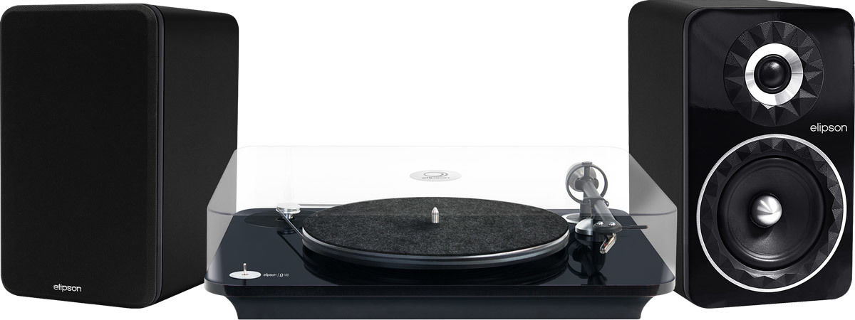 Chaînes vinyle Elipson Omega 100 Noir laqué + Prestige Facet 6B BT Noir