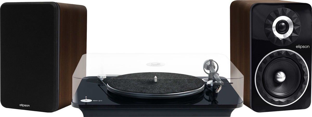 Chaînes vinyle Elipson Omega 100 Noir laqué + Prestige Facet 6B BT Noyer