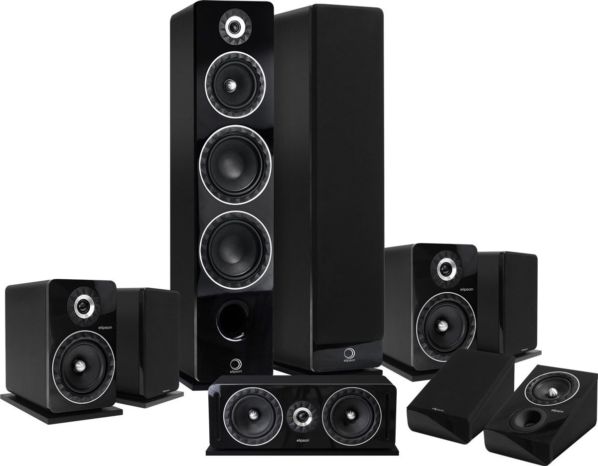 Packs d'enceintes grand spectacle Elipson Prestige Facet HCM 24F8 7.0.2 Noir