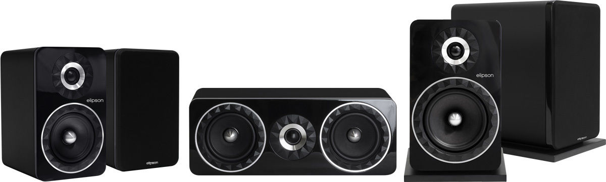Packs d'enceintes compactes Elipson Prestige Facet HCM 8B 5.0 Noir