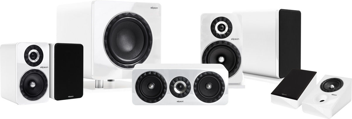 Packs d'enceintes grand spectacle Elipson Prestige Facet HCM 8B 5.1.2 Blanc