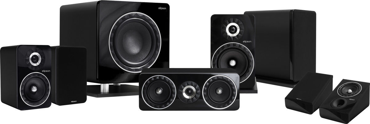 Packs d'enceintes grand spectacle Elipson Prestige Facet HCM 8B 5.1.2 Noir