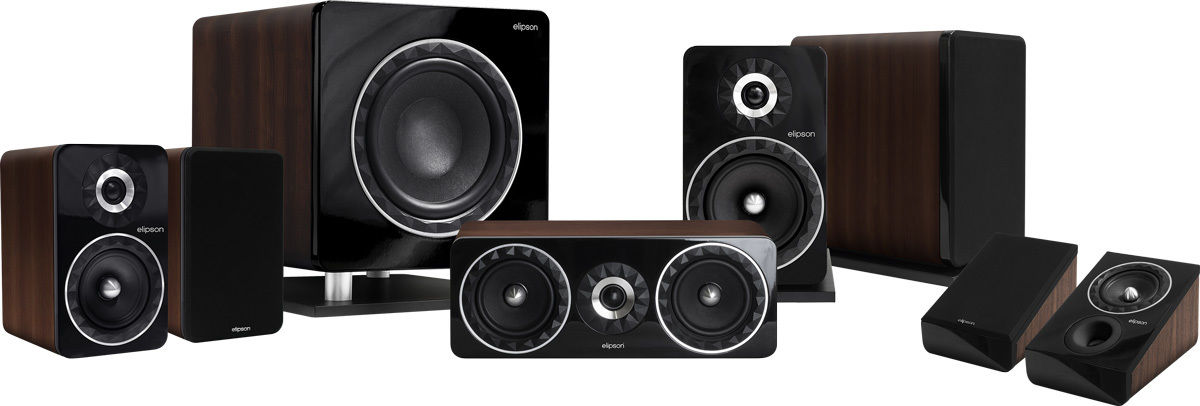 Packs d'enceintes grand spectacle Elipson Prestige Facet HCM 8B 5.1.2 Noyer
