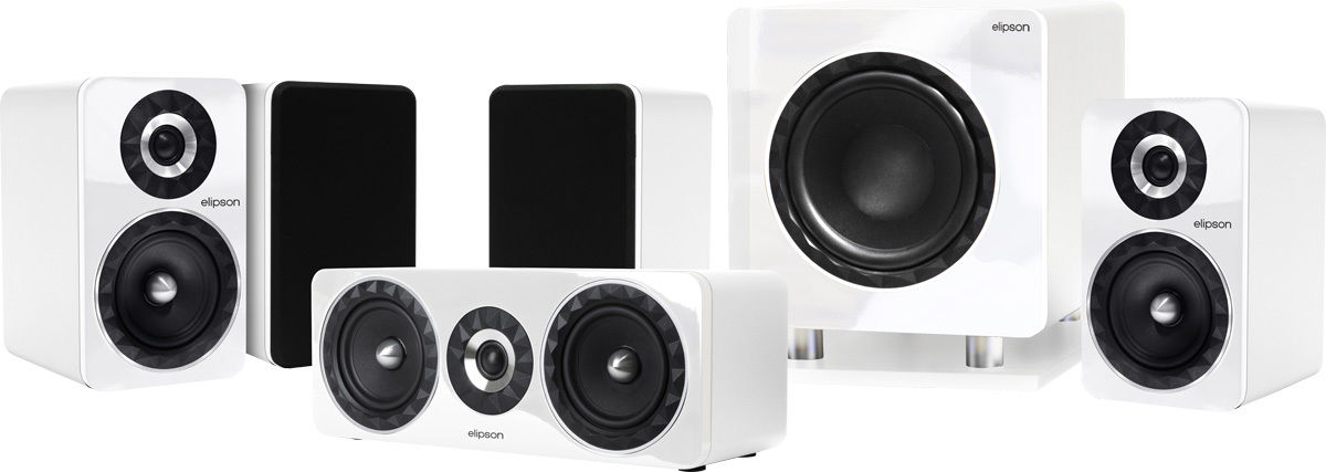 Packs d'enceintes grand spectacle Elipson Prestige Facet HCM 6B 5.1 Blanc