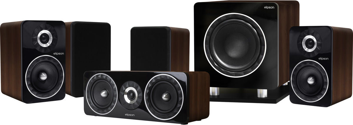 Packs d'enceintes grand spectacle Elipson Prestige Facet HCM 6B 5.1 Noyer