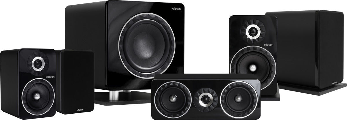 Packs d'enceintes grand spectacle Elipson Prestige Facet HCM 8B 5.1 Noir