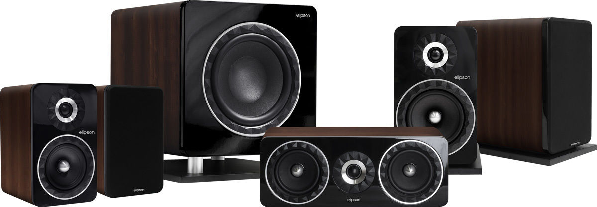 Packs d'enceintes grand spectacle Elipson Prestige Facet HCM 8B 5.1 Noyer