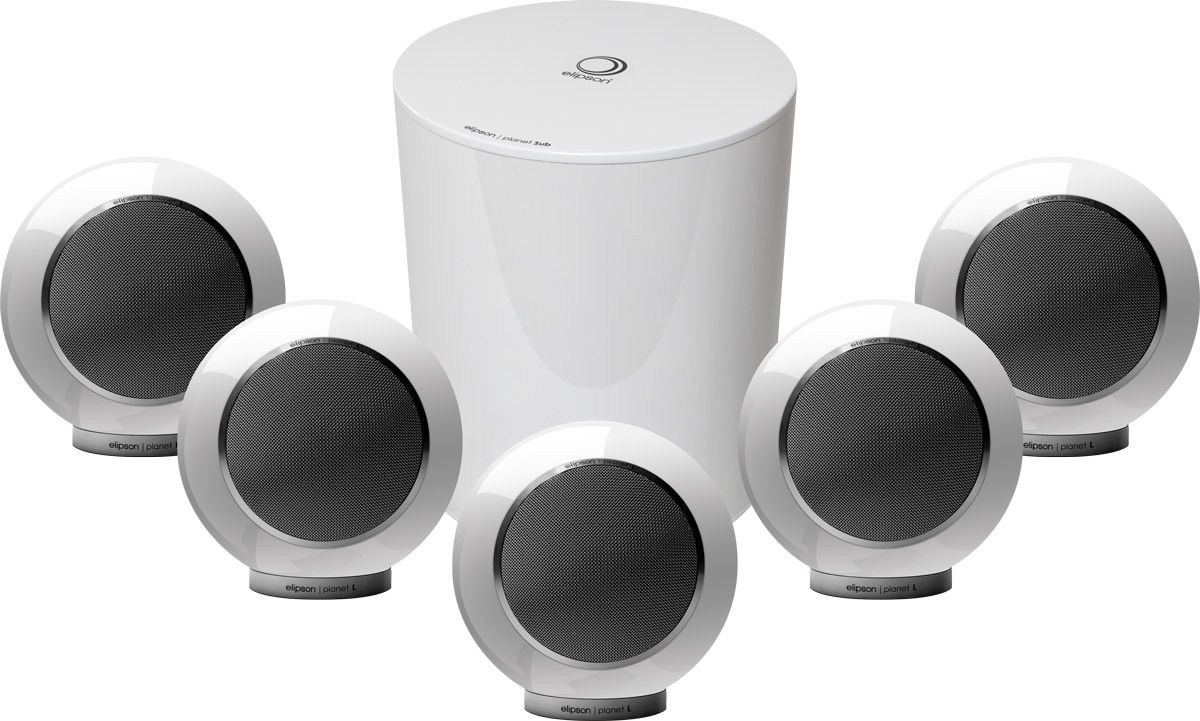 Packs d'enceintes grand spectacle Elipson Planet L System 5.1 Blanc laqué