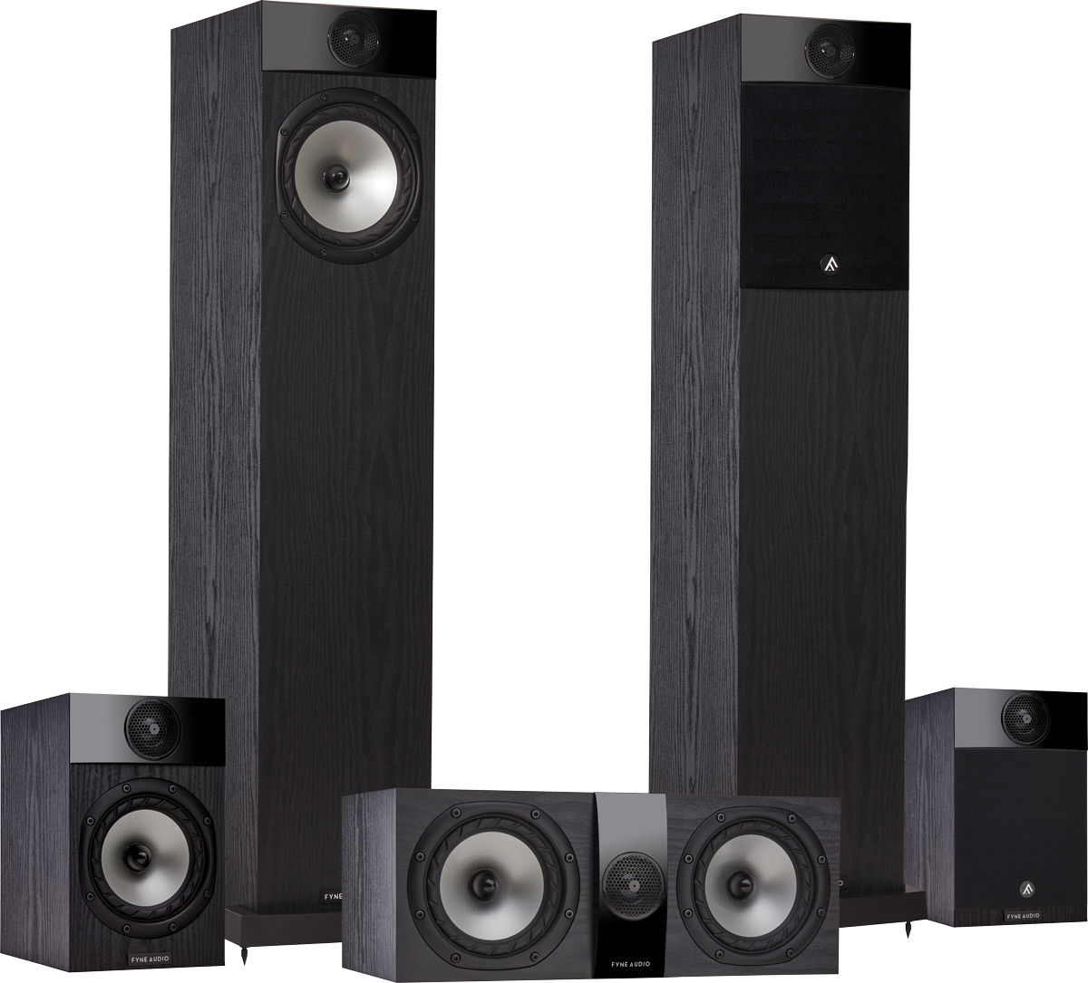 Packs d'enceintes grand spectacle Fyne Audio F302 Bois Noir HCM 5.0