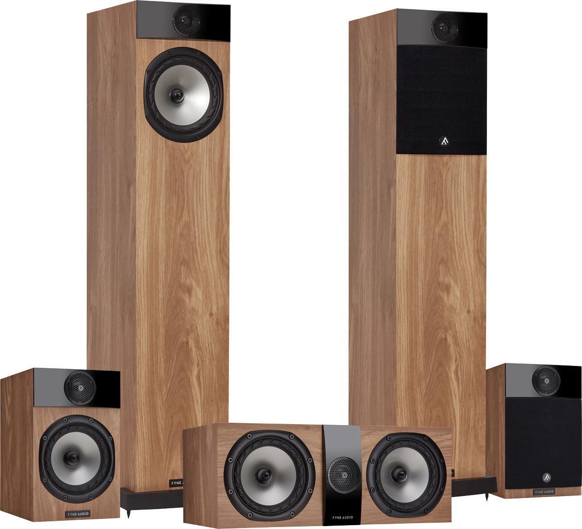 Packs d'enceintes grand spectacle Fyne Audio F302 Chêne Clair HCM 5.0