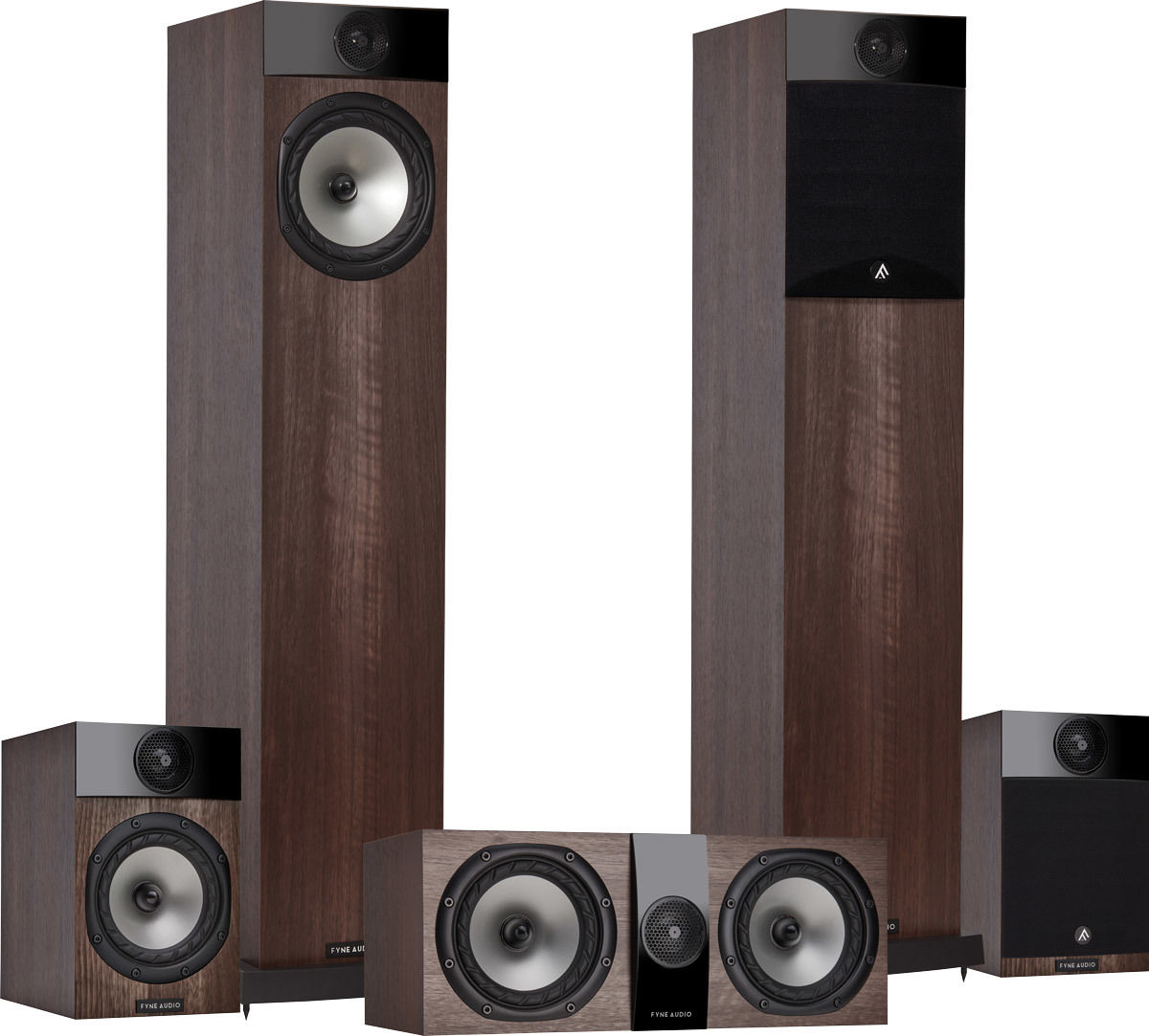 Packs d'enceintes grand spectacle Fyne Audio F302 Noyer HCM 5.0