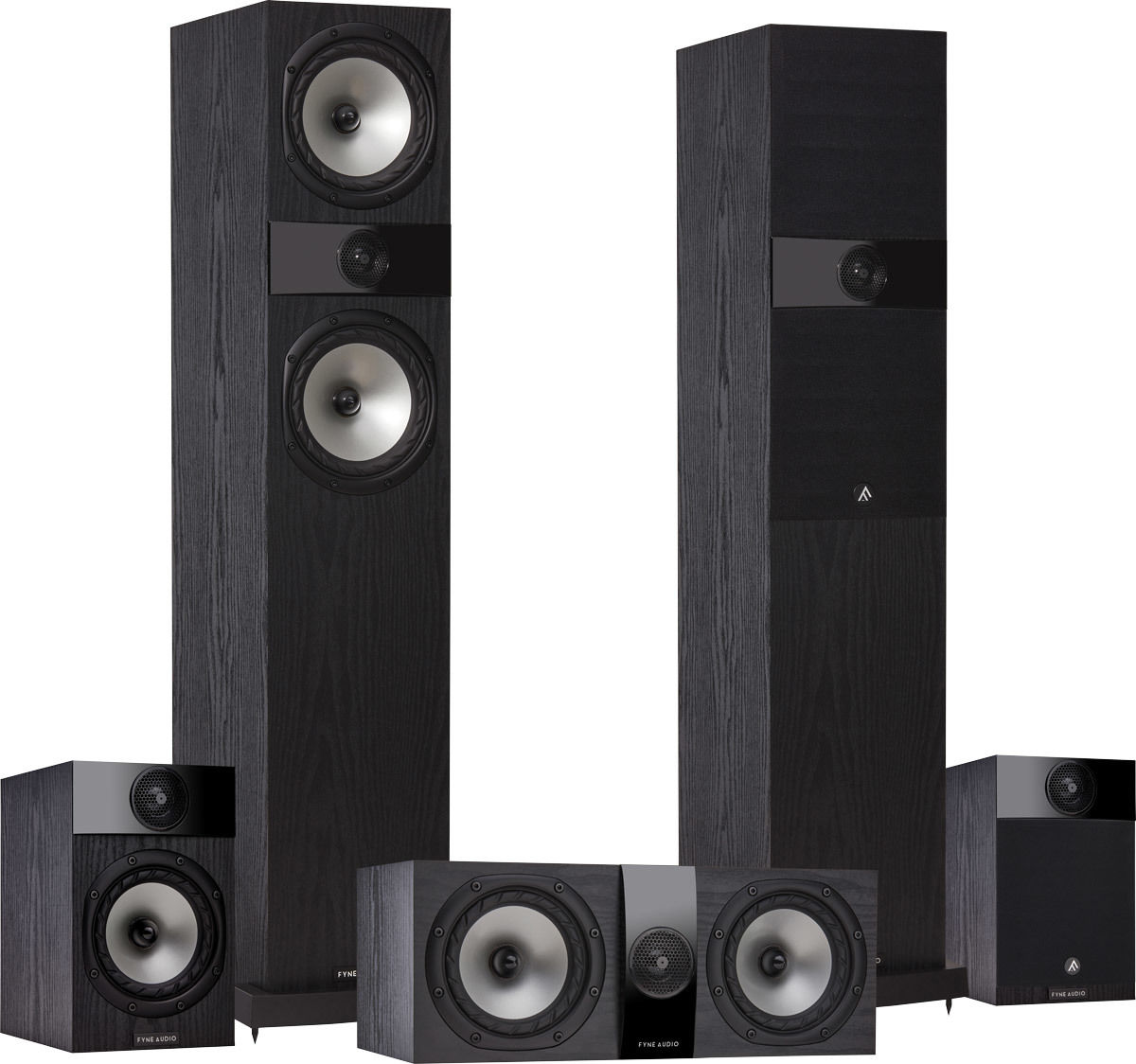 Packs d'enceintes grand spectacle Fyne Audio F303 Bois Noir HCM 5.0