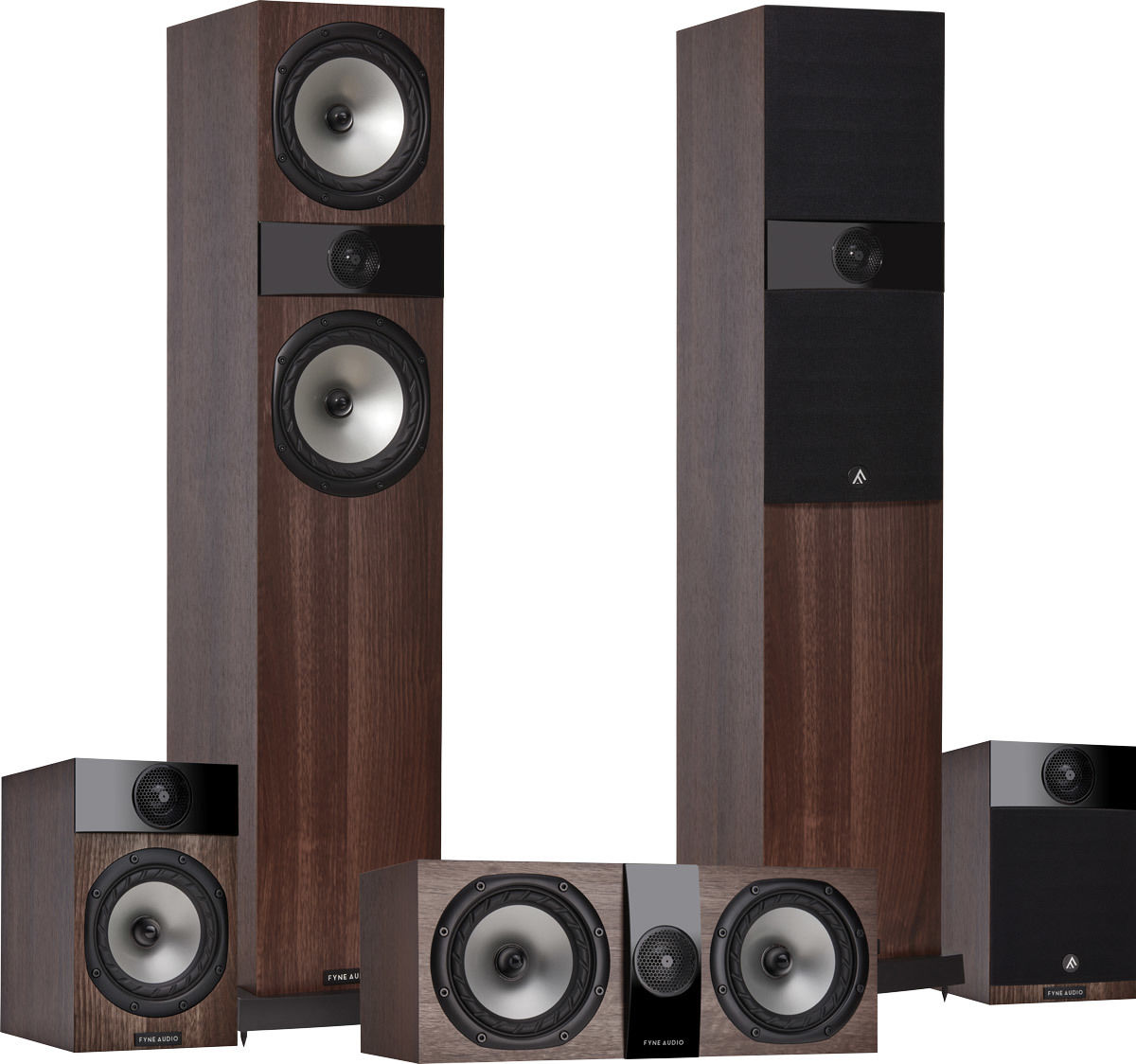 Packs d'enceintes grand spectacle Fyne Audio F303 Noyer HCM 5.0