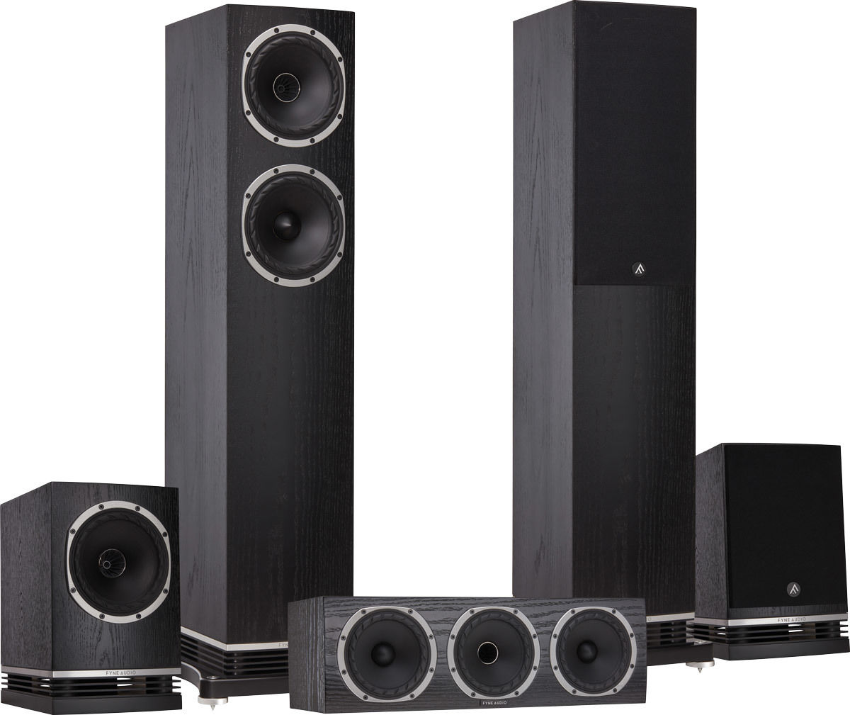 Packs d'enceintes grand spectacle Fyne Audio F501 Bois Noir HCM 5.0