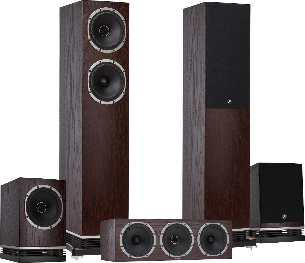 Packs d'enceintes grand spectacle Fyne Audio F501 Chêne Foncé HCM 5.0