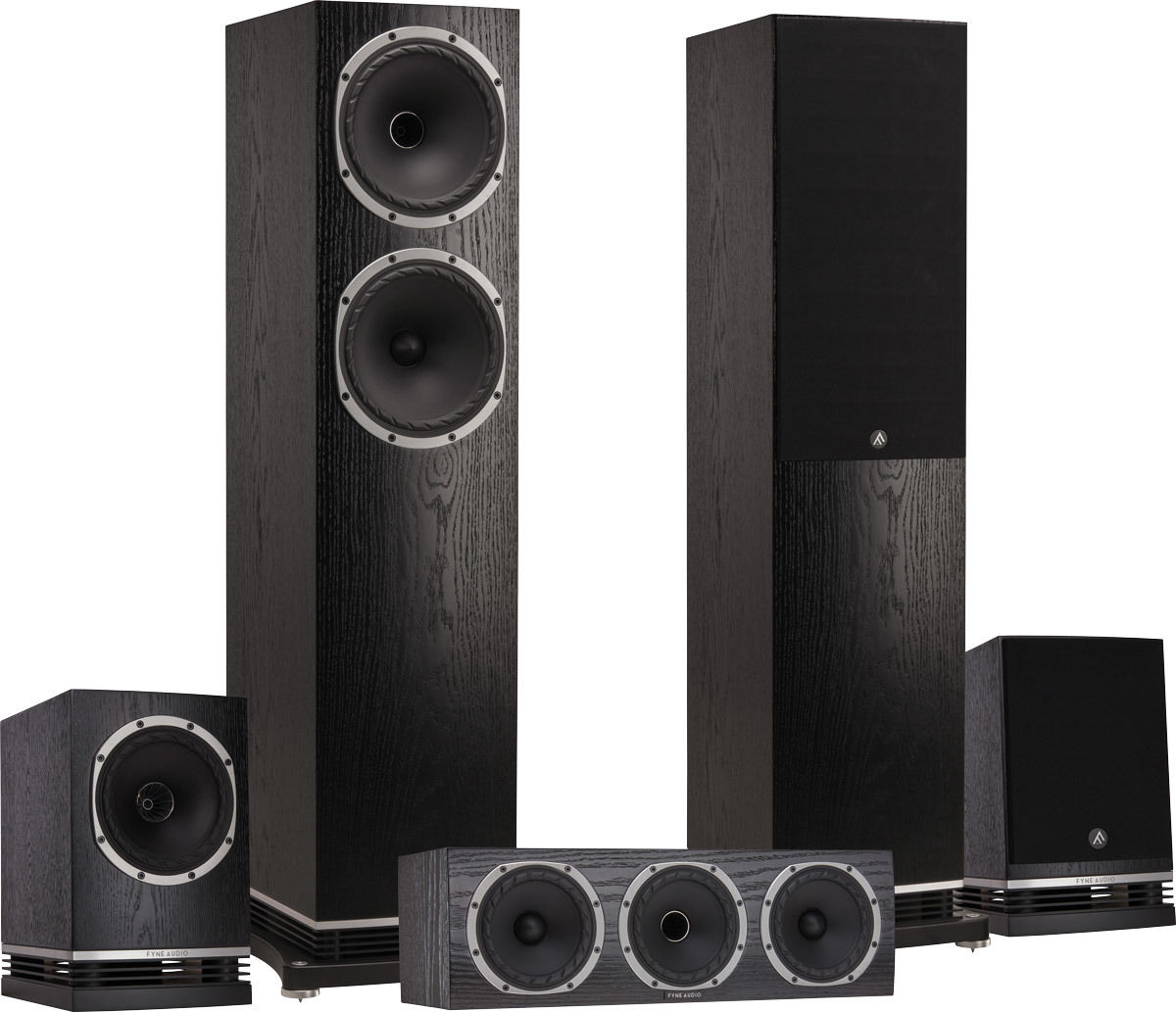Packs d'enceintes grand spectacle Fyne Audio F502 Bois Noir HCM 5.0