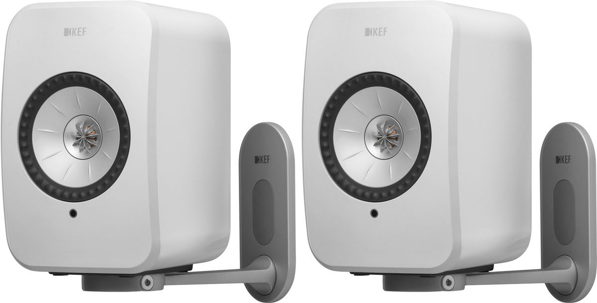 Enceintes connectées hi-fi KEF LSX Wireless Blanc + B1 Silver (la paire)