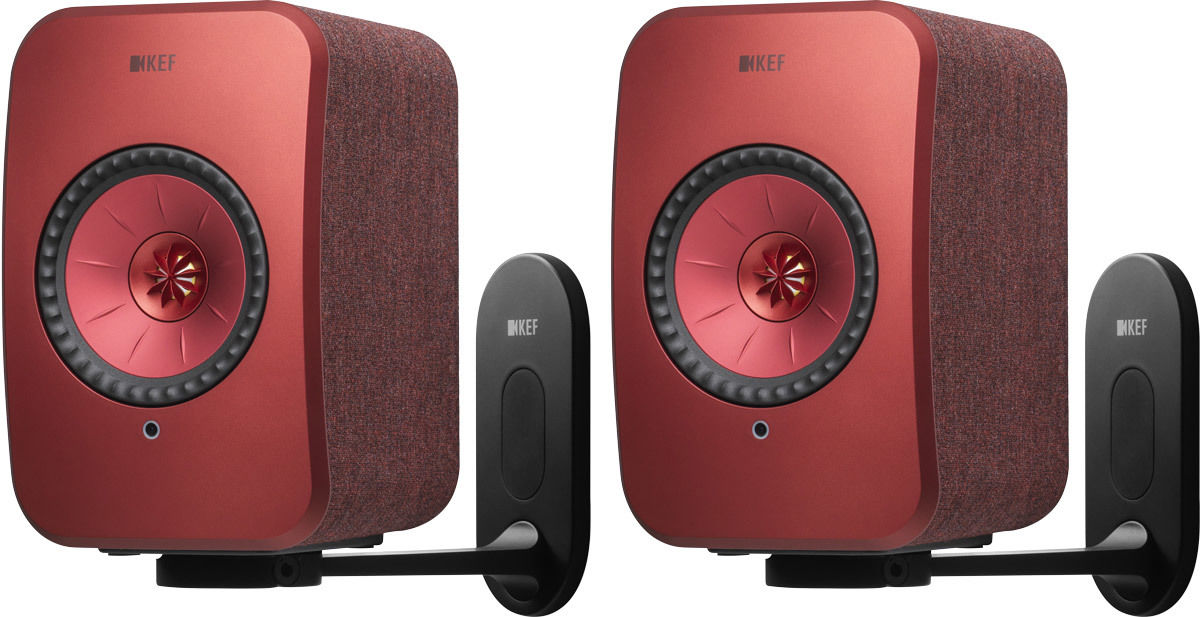 Enceintes connectées hi-fi KEF LSX Wireless Rouge + B1 Noir (la paire)