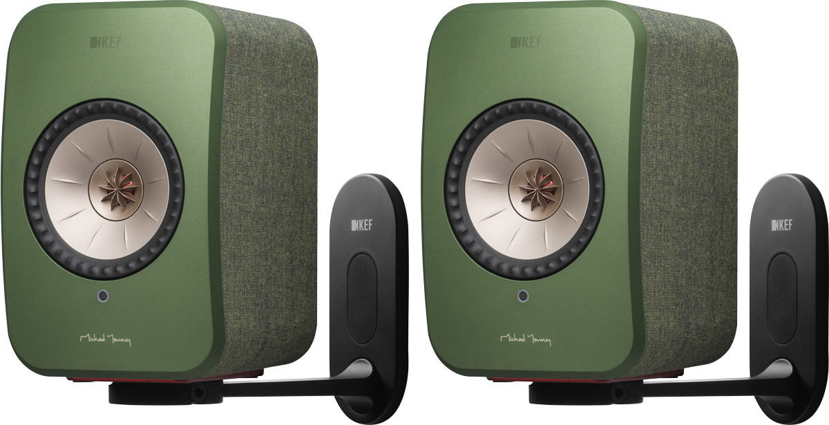 Enceintes connectées hi-fi KEF LSX Wireless Vert + B1 Noir (la paire)