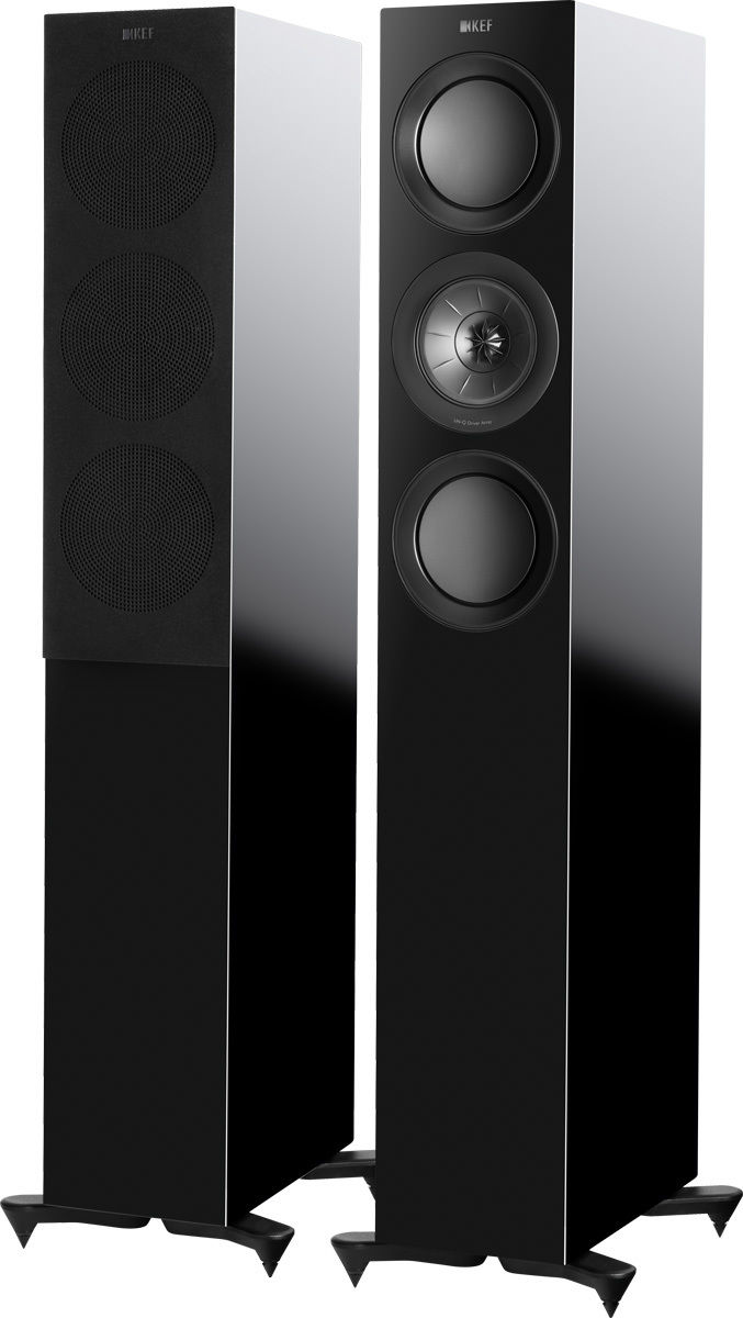 Enceintes colonne KEF R5 Noir laqué
