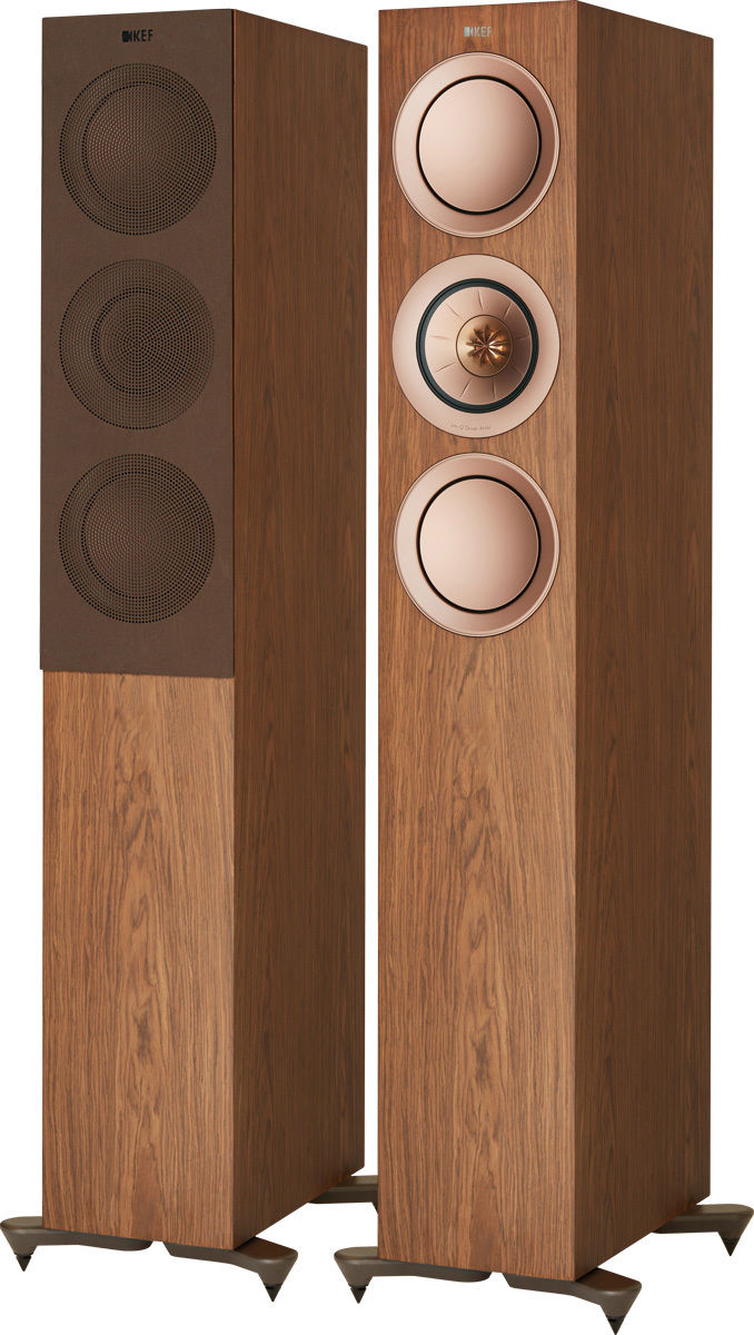 Enceintes colonne KEF R5 Noyer Clair