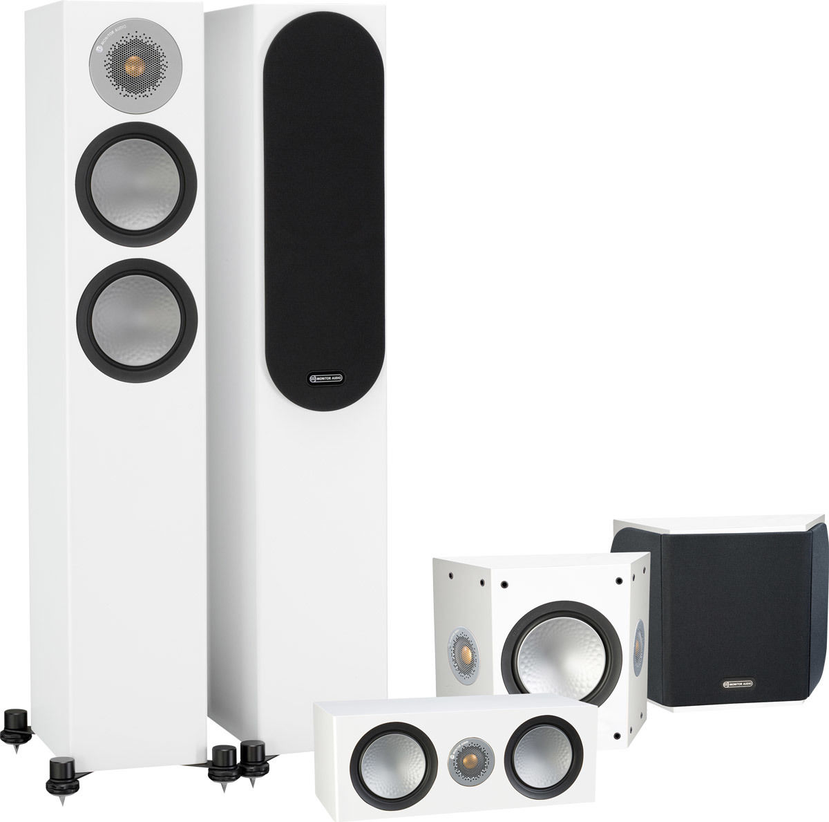 Packs d'enceintes grand spectacle Monitor Audio Silver 200 HC 5.0 Blanc mat