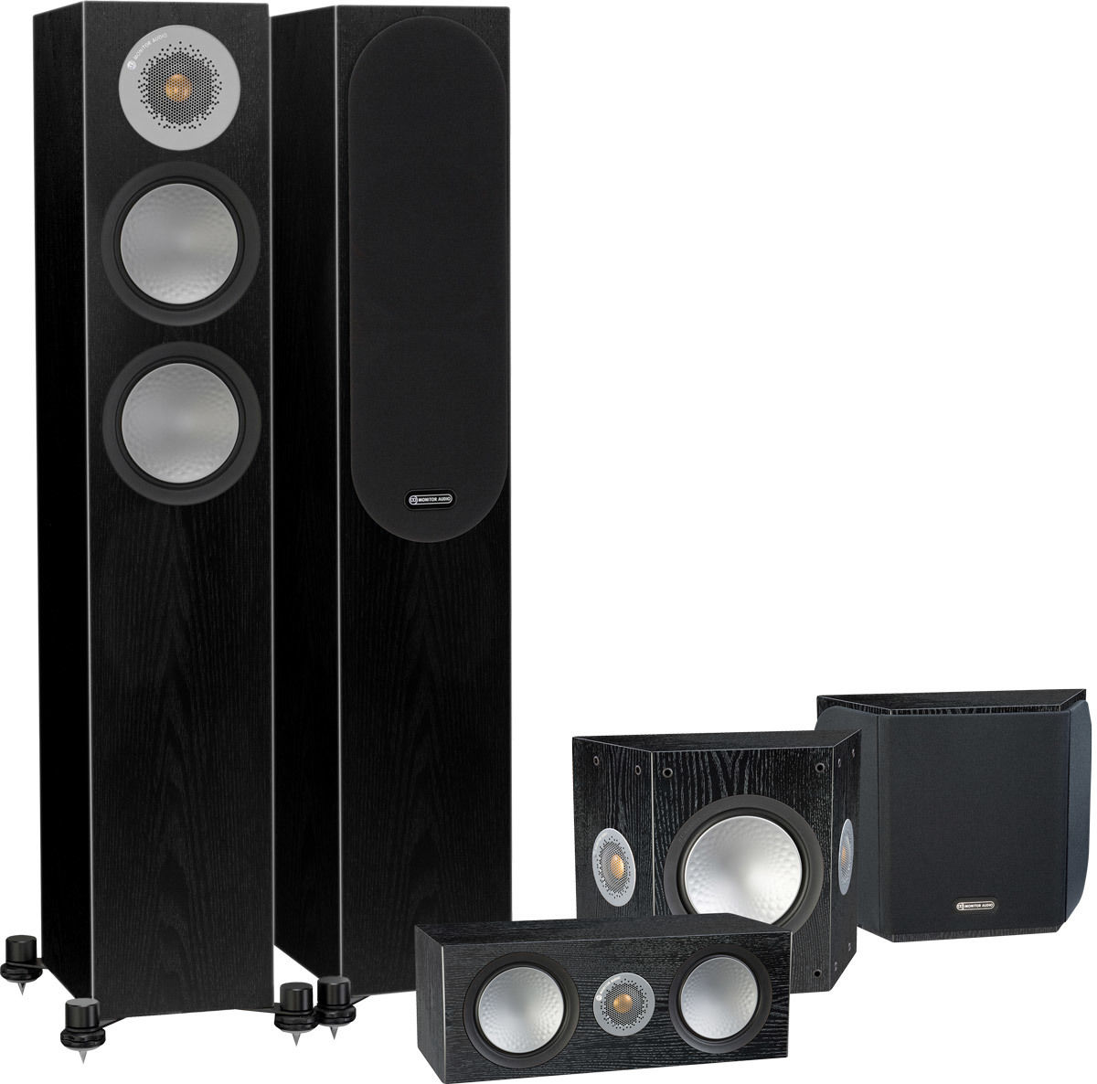 Packs d'enceintes grand spectacle Monitor Audio Silver 200 HC 5.0 Bois noir