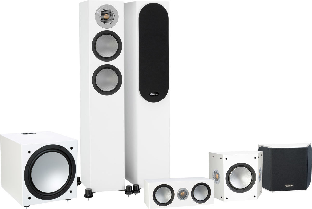 Packs d'enceintes grand spectacle Monitor Audio Silver 200 HC 5.1 Blanc mat