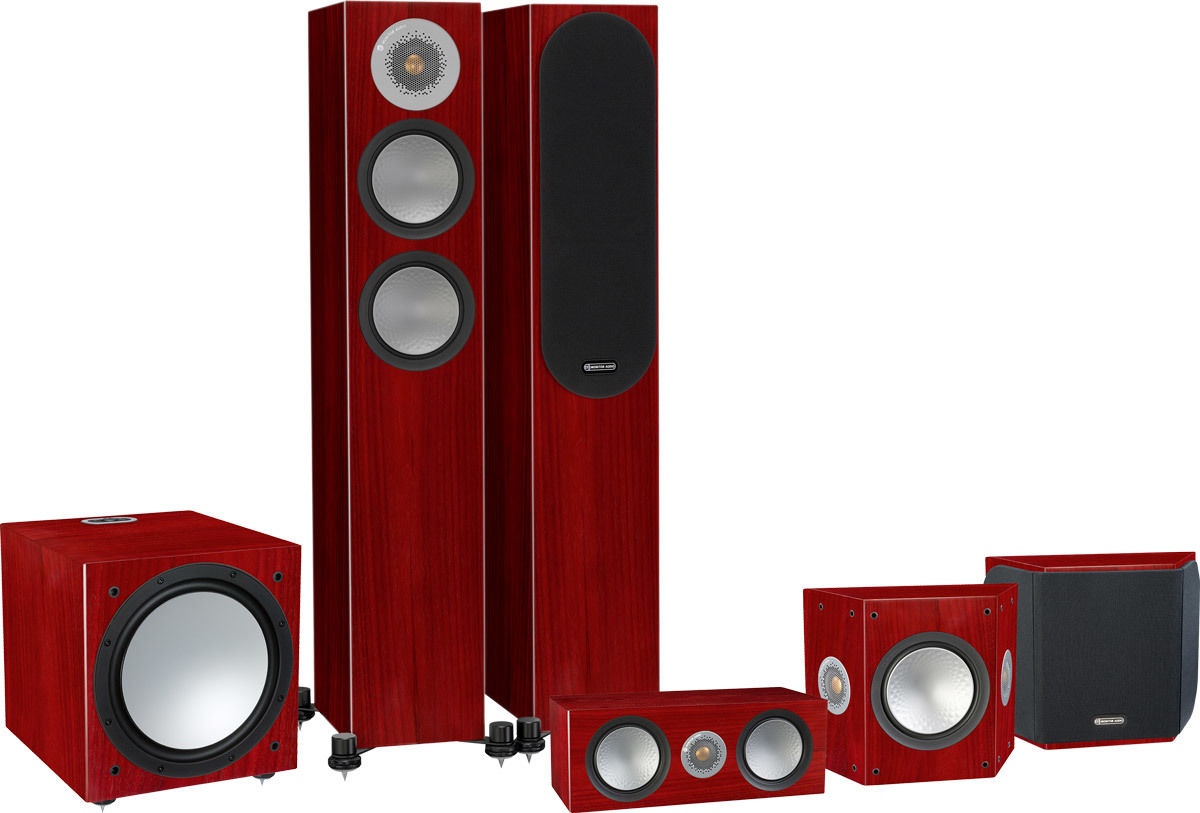 Packs d'enceintes grand spectacle Monitor Audio Silver 200 HC 5.1 Bois de rose