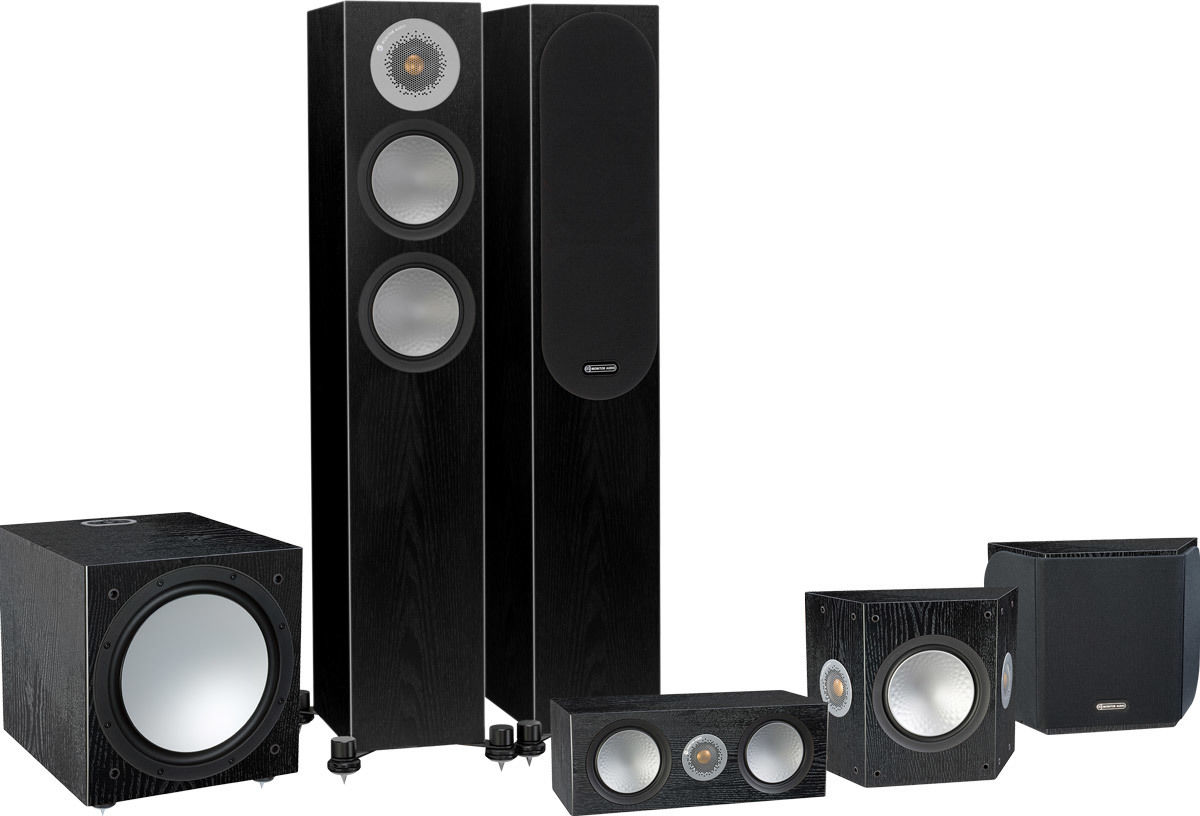 Packs d'enceintes grand spectacle Monitor Audio Silver 200 HC 5.1 Bois noir