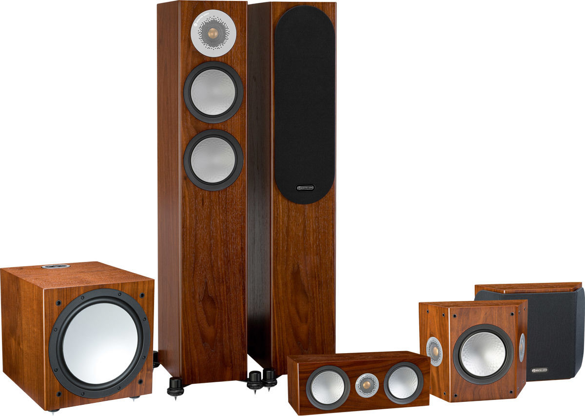 Packs d'enceintes grand spectacle Monitor Audio Silver 200 HC 5.1 Noyer