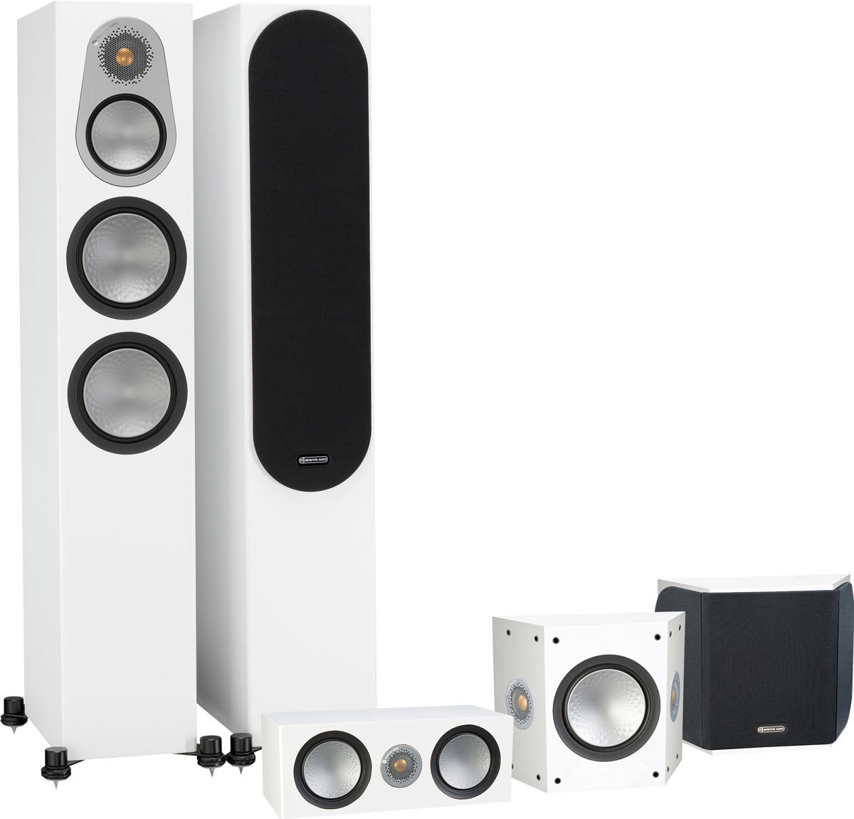 Packs d'enceintes grand spectacle Monitor Audio Silver 300 HC 5.0 Blanc mat