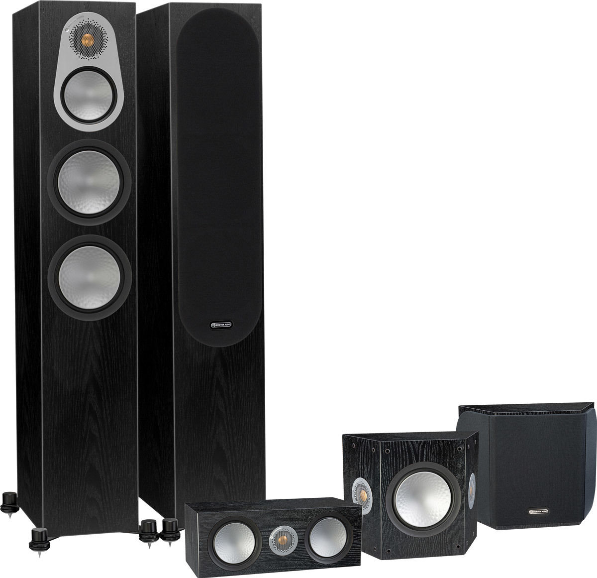 Packs d'enceintes grand spectacle Monitor Audio Silver 300 HC 5.0 Bois noir